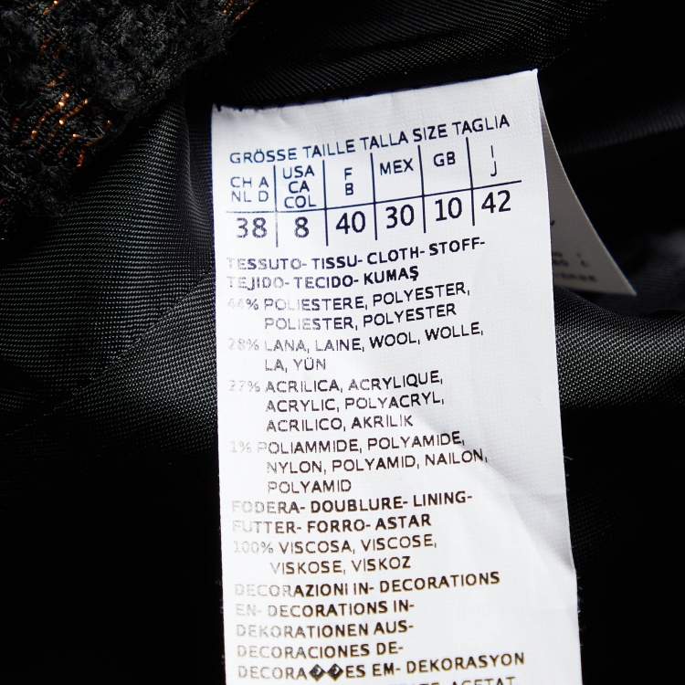 Pre Owned Max Mara Studio Brown Lurex Jacquard hook Front Jacket M