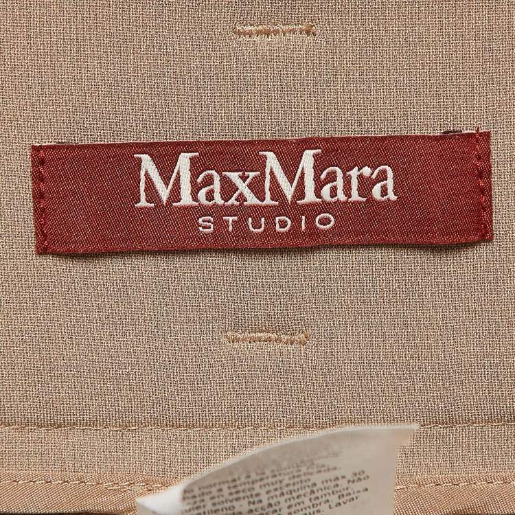 Pre Owned Max Mara Studio Brown Crepe Trousers M