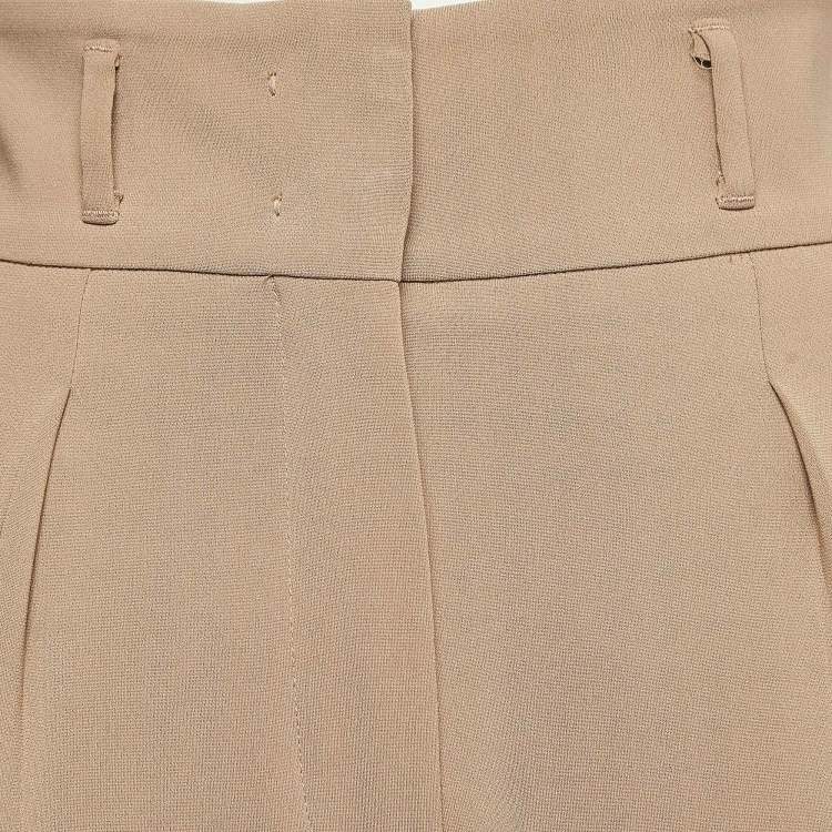 Pre Owned Max Mara Studio Brown Crepe Trousers M