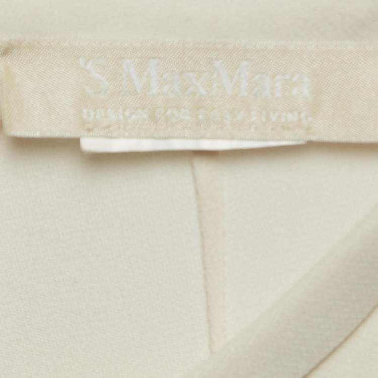 مملوكة مسبقًا Max Mara Cream Stretch Crepe Blouse L
