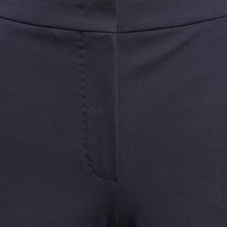 Pre Owned Max Mara Navy Blue Stretch Crepe Formal Trousers XS
