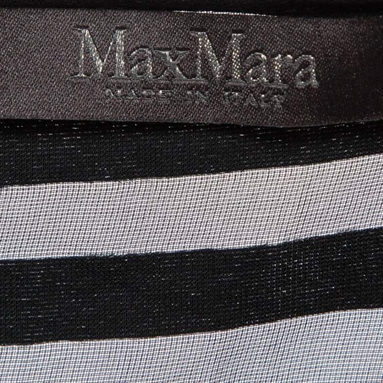 Pre Owned Max Mara Black Devore Petticoat Maxi Dress M