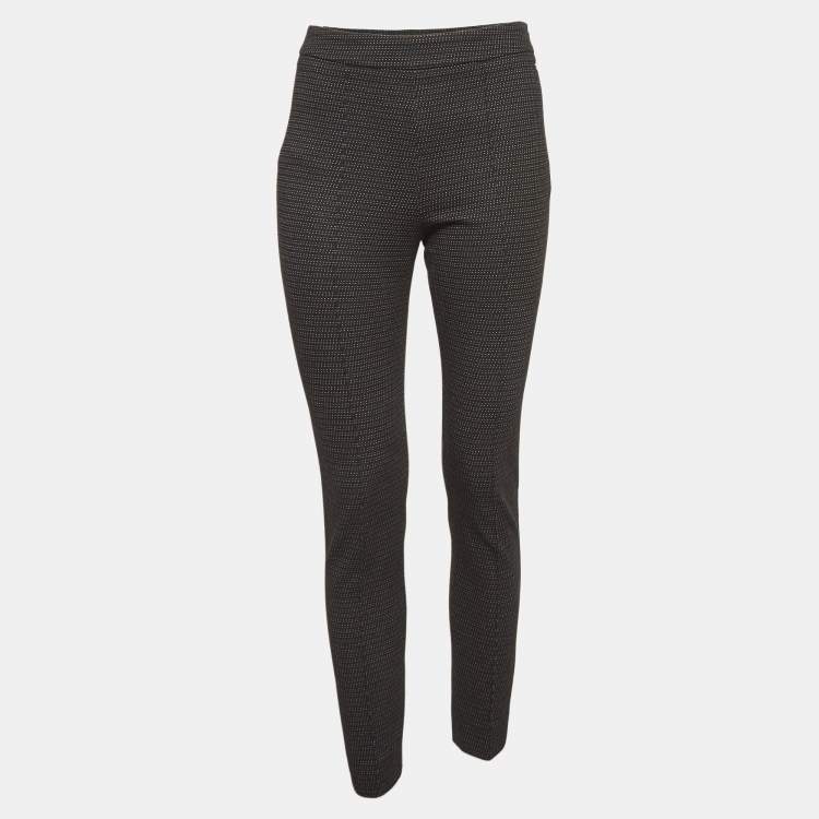 Pre Owned Max Mara Black Dots Pattern Stretch Knit Trousers S