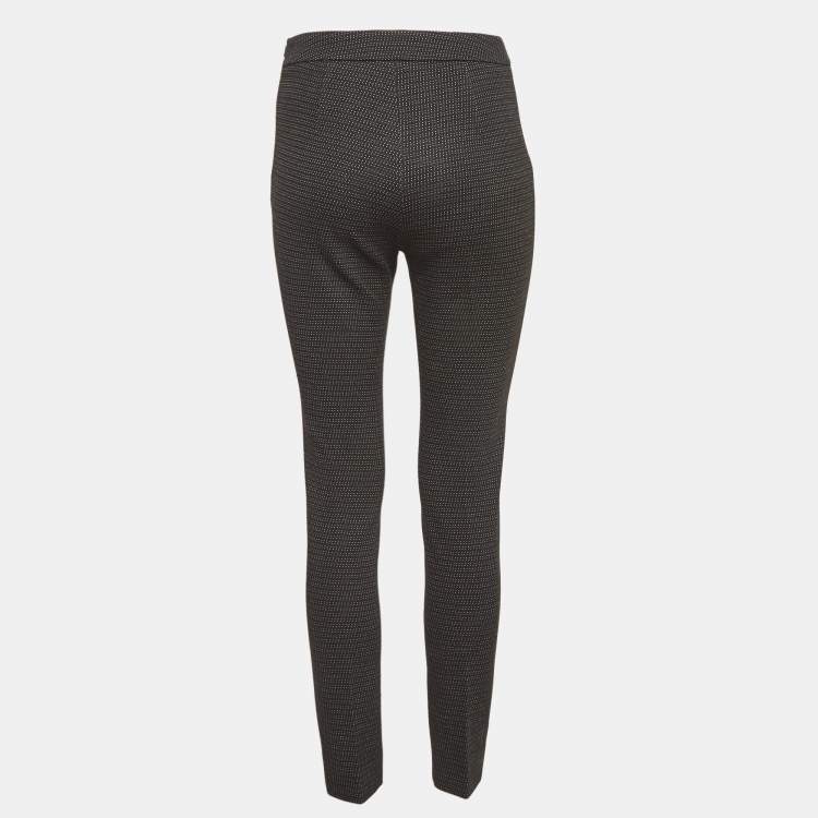 Pre Owned Max Mara Black Dots Pattern Stretch Knit Trousers S
