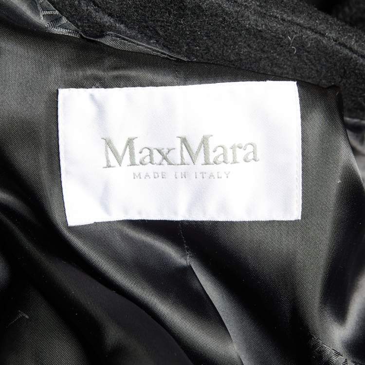 Pre Owned Max Mara Black Cashmere Belted Long Coat M