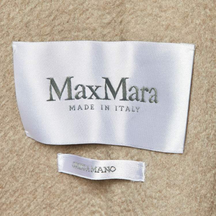 Pre Owned Max Mara Beige Double Cashmere Cape Coat S