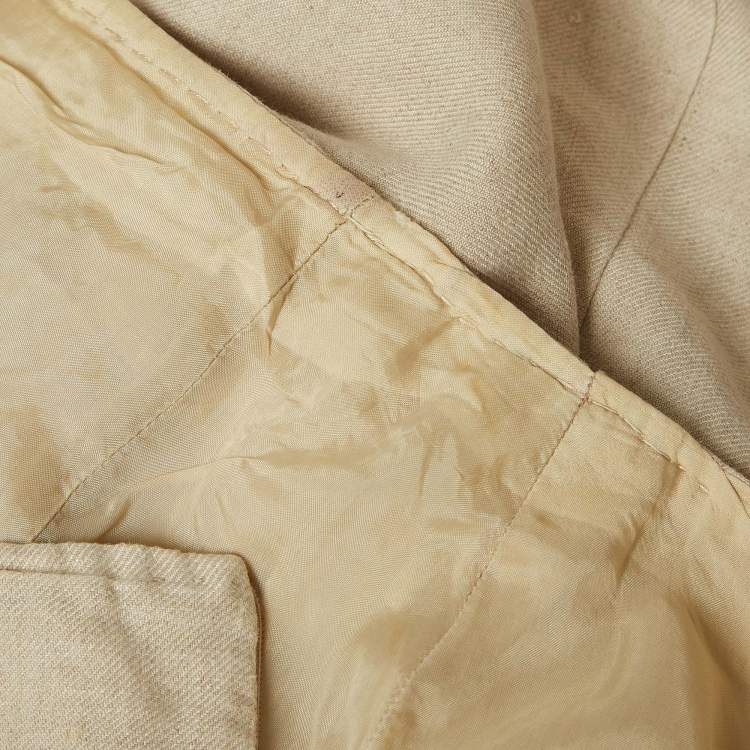 Pre Owned Max Mara Beige Linen Midi Skirt M