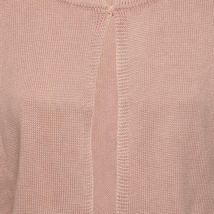 Pre Owned Max Mara Beige Silk Knit Sleeveless Crop Top M