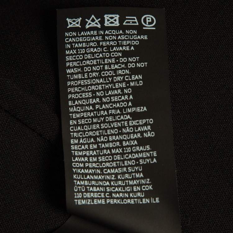 Pre Owned Max Mara Black Wool Front Open Ribbon Work Cropped Jacket S