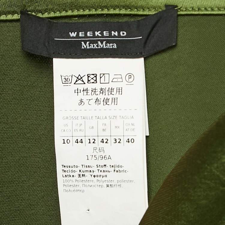 Pre Owned Max Mara Green Satin Button Front Shirt M