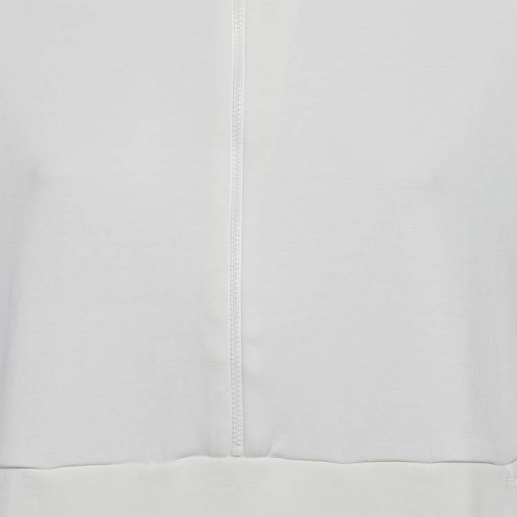 Pre Owned Max Mara White Cotton Zip Detail Crew Neck Sweatshirt M