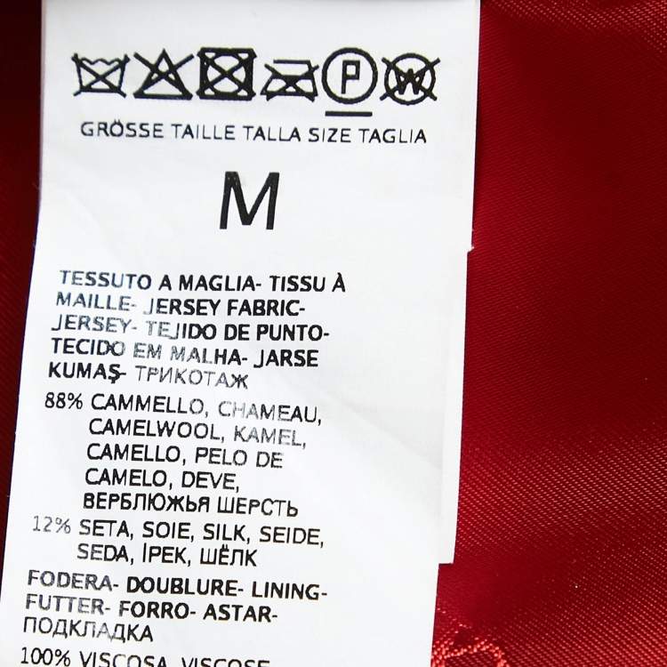 Pre Owned Max Mara Red Teddy Bear Double Breasted Coat M