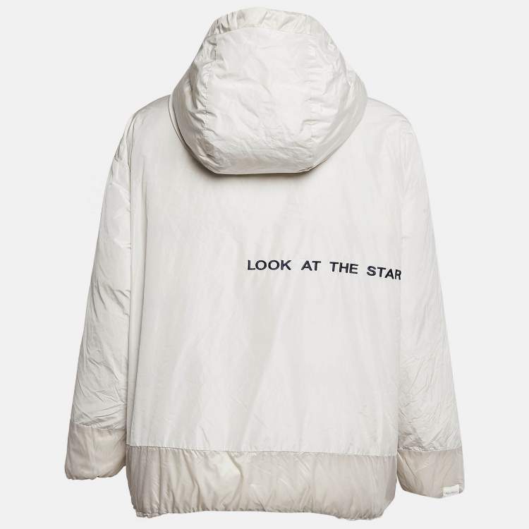 Pre Owned Max Mara The Cube Cream Polyamide Reversible Down Jacket S