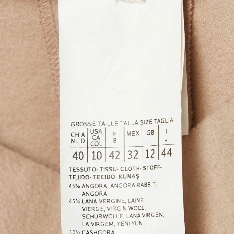 Pre Owned Max Mara Beige Felt Straight Leg Trousers M