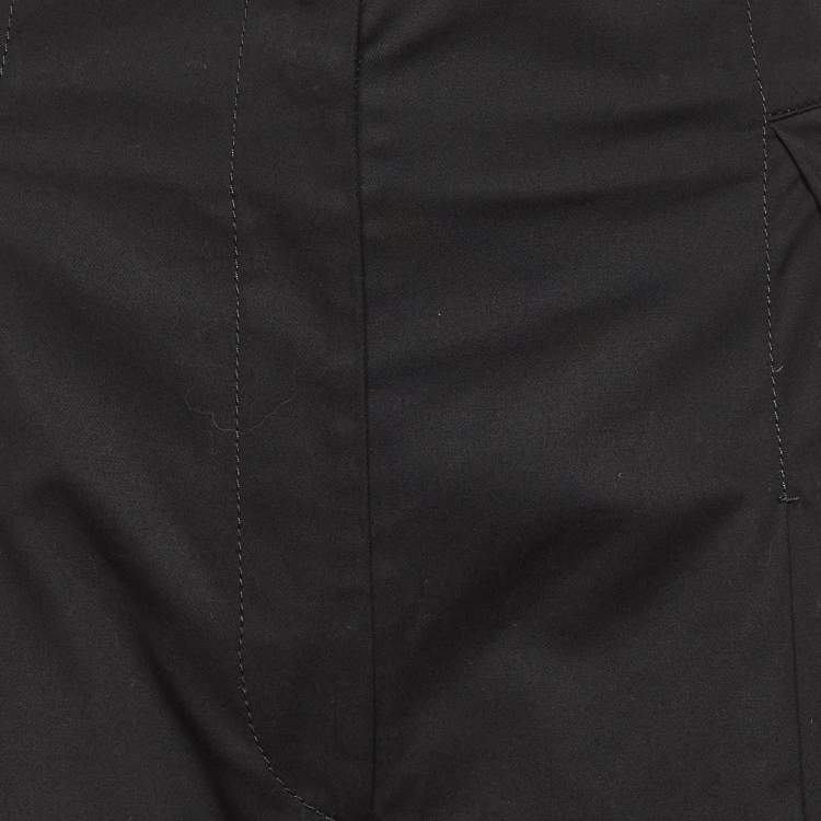 Pre Owned Max Mara Studio Black Cotton Pleated Culottes XS