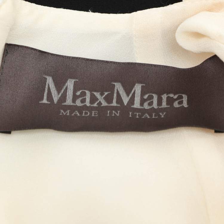 Pre Owned Max Mara Cream/Black Fabric Short Sleeve Belted Jumpsuit M