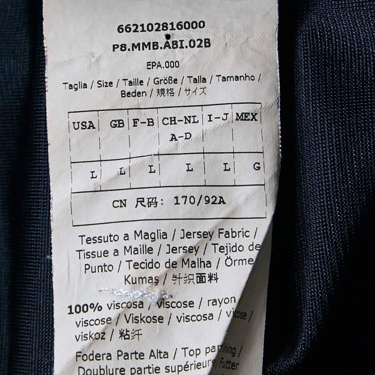 Pre Owned Max Mara Black Jersey Belted Midi Dress L