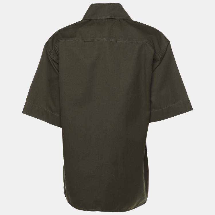 Pre Owned Max Mara Green Cotton Mela Half Sleeve Shirt S