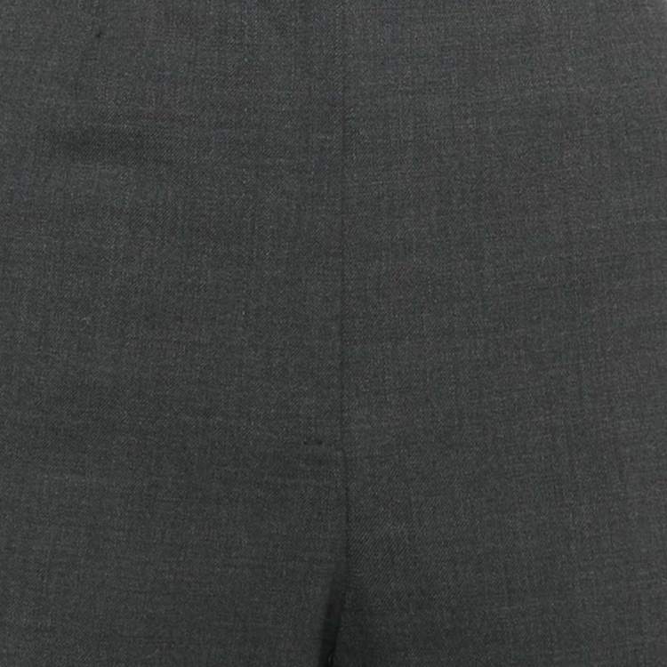 Pre Owned Max Mara Charcoal Grey Wool Formal Pants M
