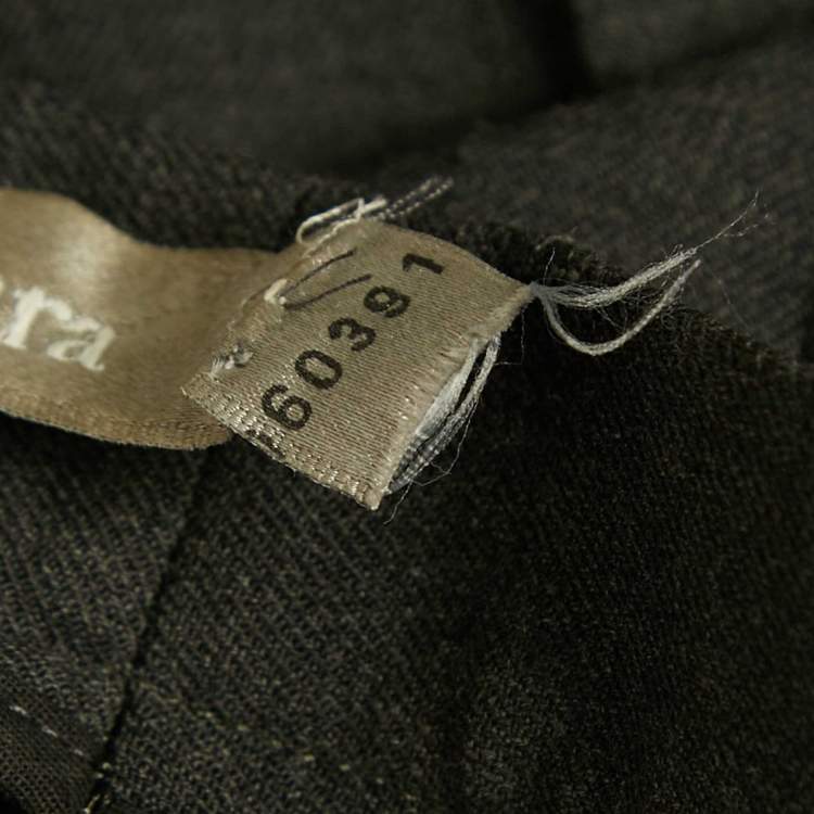 Pre Owned Max Mara Charcoal Grey Wool Formal Pants M