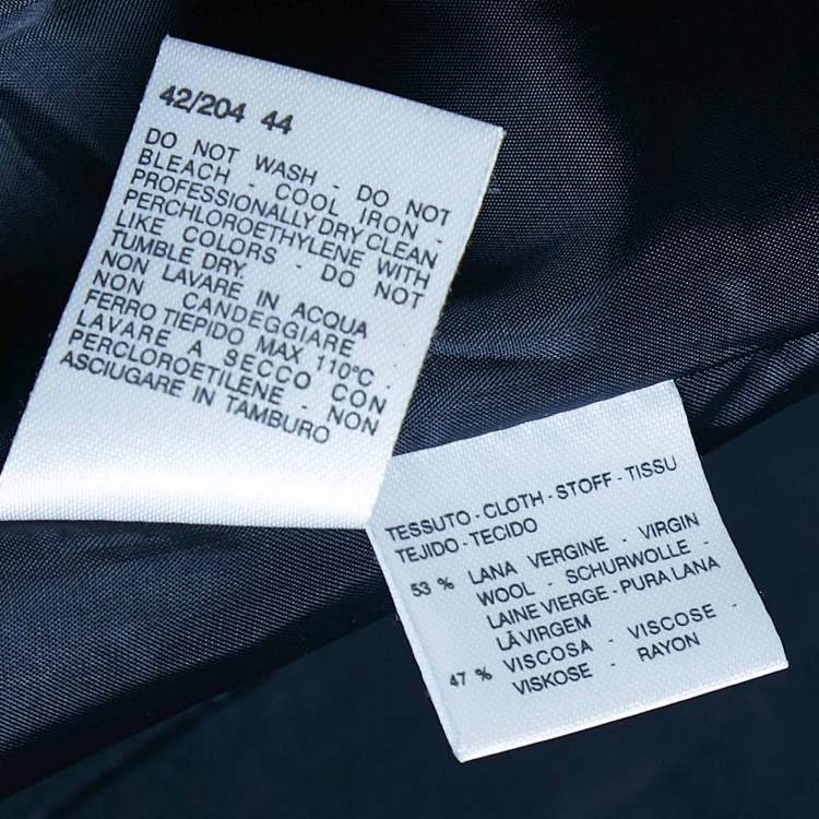 Pre Owned Max Mara Navy Blue Wool Blend Single Breasted Blazer M