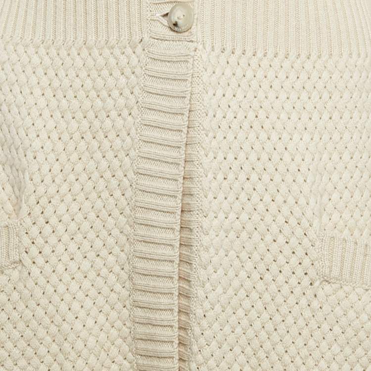 Pre Owned Max Mara Beige Pure Cashmere Knit Long Cardigan L