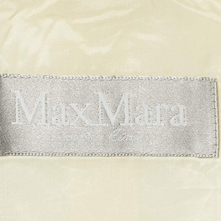 Pre Owned Max Mara Off-White Linen Skirt Suit M