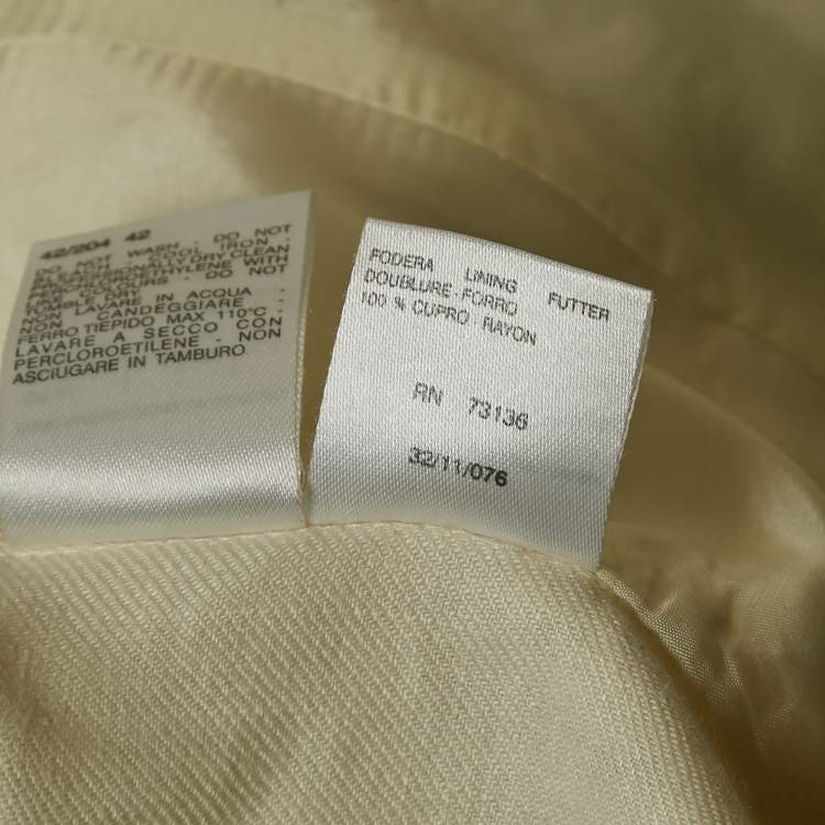 Pre Owned Max Mara Off-White Linen Skirt Suit M
