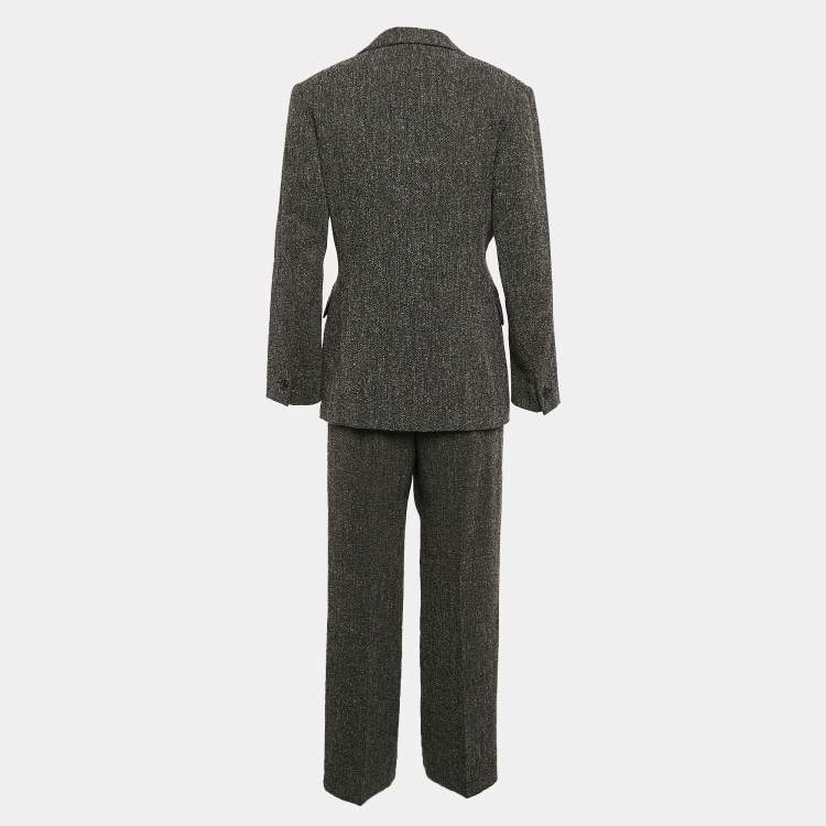 Pre Owned Max Mara Black Wool Blend Pants Suit M