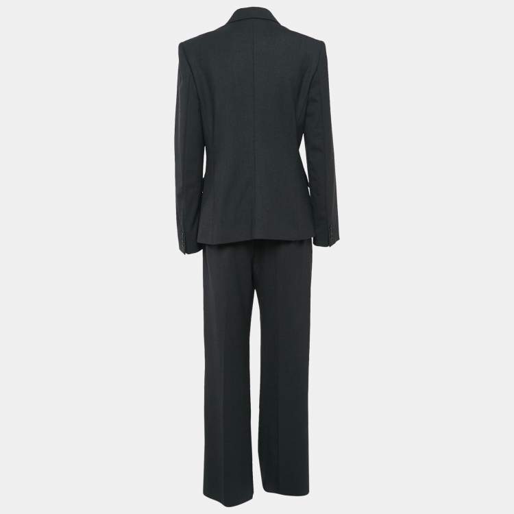 Pre Owned Max Mara Black Wool Tailored Pantsuit M