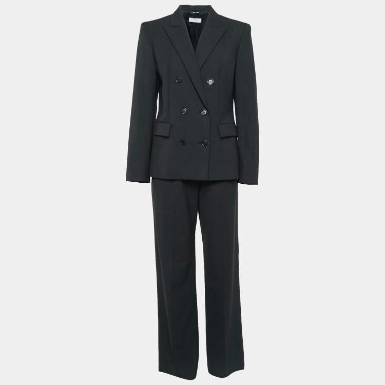 Pre Owned Max Mara Black Wool Tailored Pantsuit M