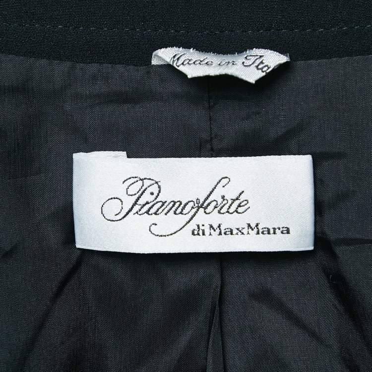Pre Owned Pianoforte di Max Mara Black  Crepe Single Breasted Pants Suit L