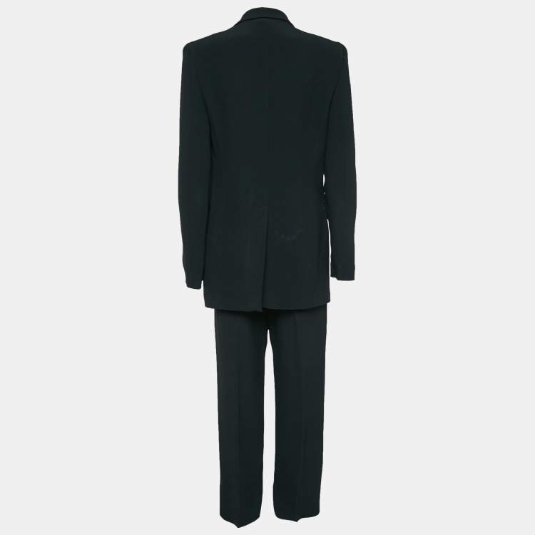Pre Owned Pianoforte di Max Mara Black  Crepe Single Breasted Pants Suit L