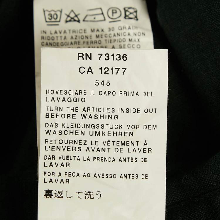 Pre Owned Max Mara Black Linen Long Sleeve Tunic Shirt L