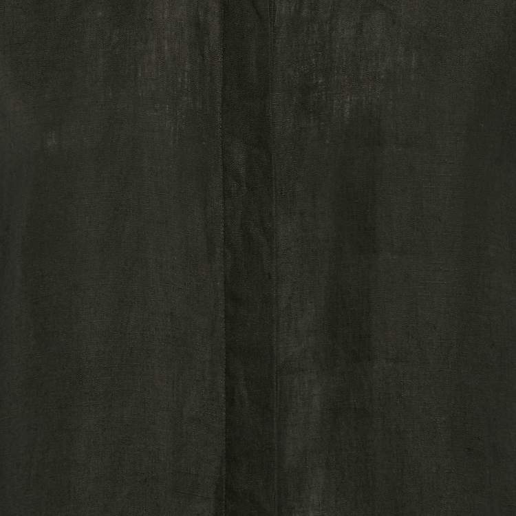 Pre Owned Max Mara Black Linen Long Sleeve Tunic Shirt L