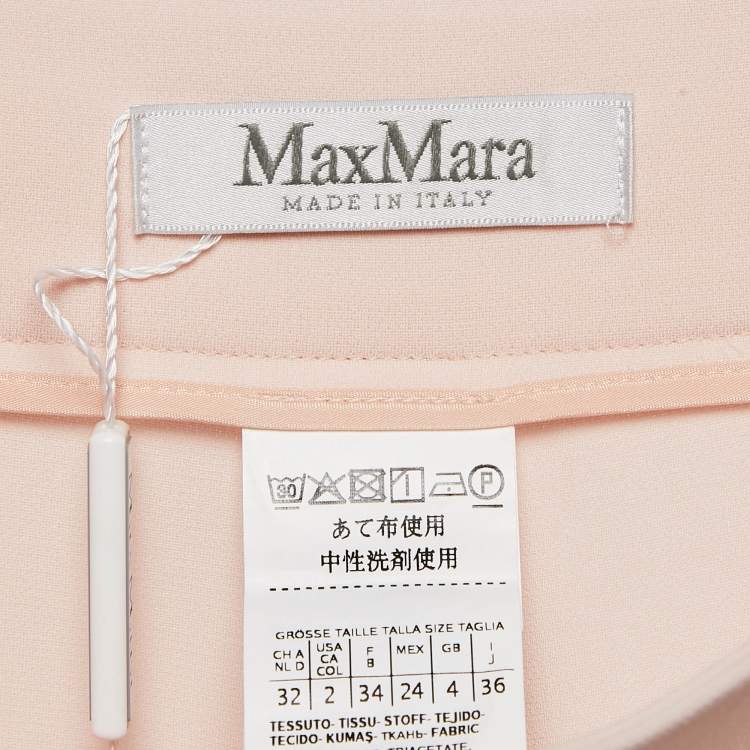 Pre Owned Max Mara Light Pink Crepe Straight Fit Trousers XS