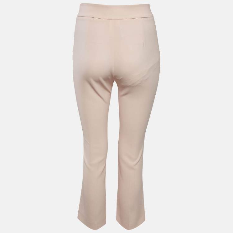 Pre Owned Max Mara Light Pink Crepe Straight Fit Trousers XS