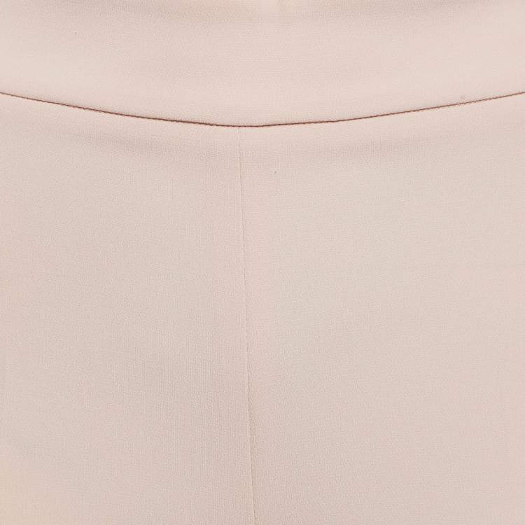 Pre Owned Max Mara Light Pink Crepe Straight Fit Trousers XS