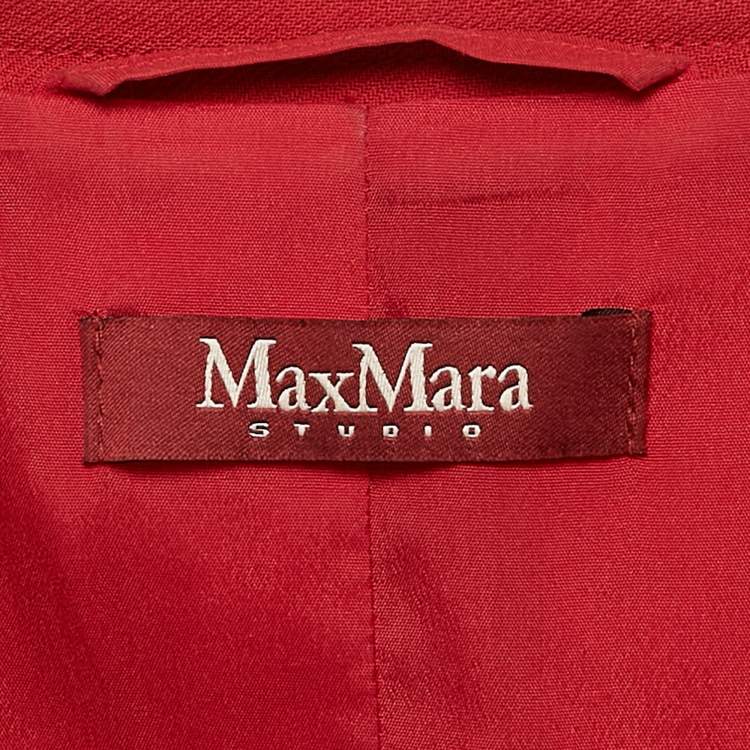 Pre Owned Max Mara Studio Red Virgin Wool Single Breasted Blazer M