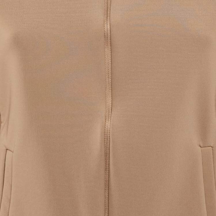 Pre Owned Max Mara Beige Jersey High Neck Zip-Up Jacket M