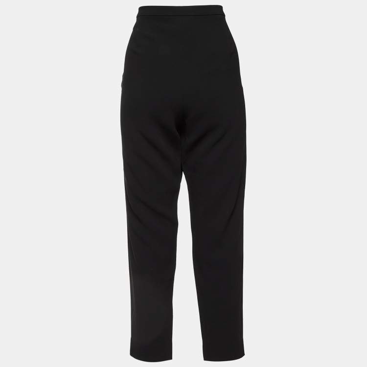 Pre Owned Max Mara Black Crepe Pleated Trousers M