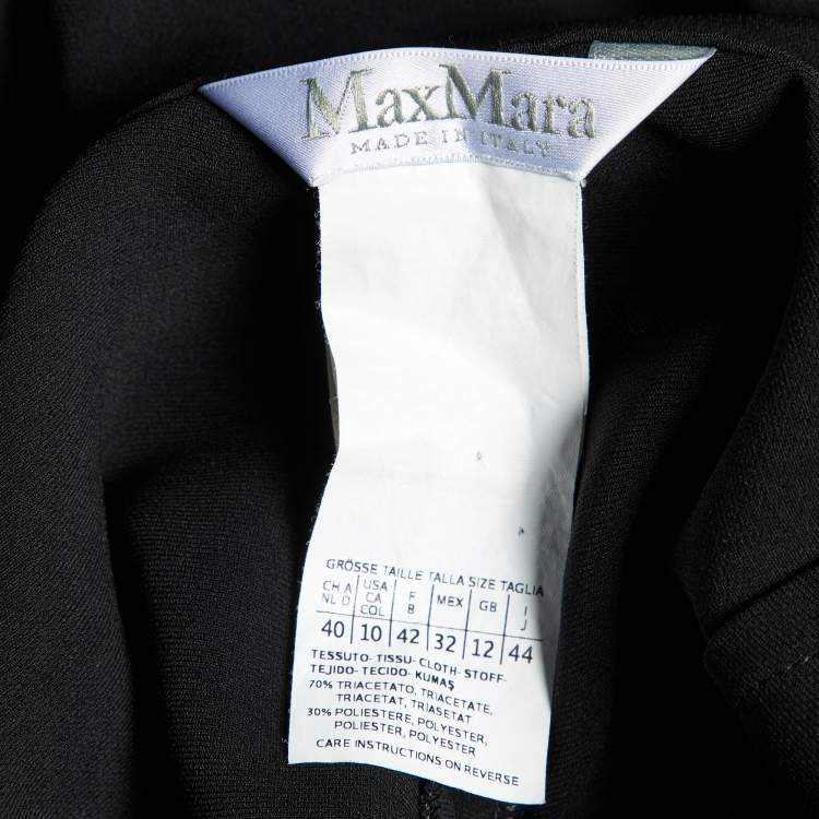 Pre Owned Max Mara Black Crepe Pleated Trousers M