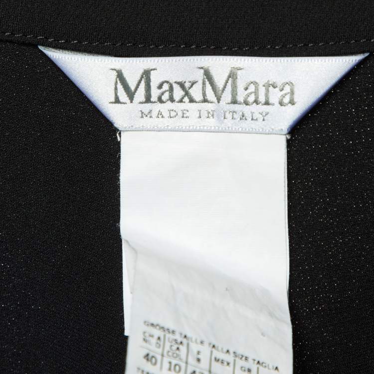 Pre Owned Max Mara Black Crepe Pleated Trousers M