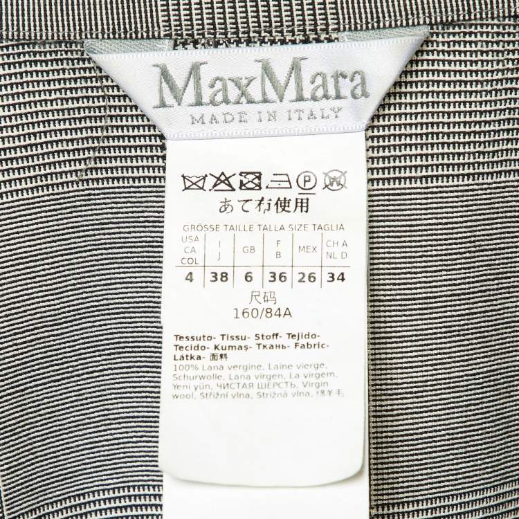 Pre Owned Max Mara Grey Check Virgin Wool Belted Jumpsuit S