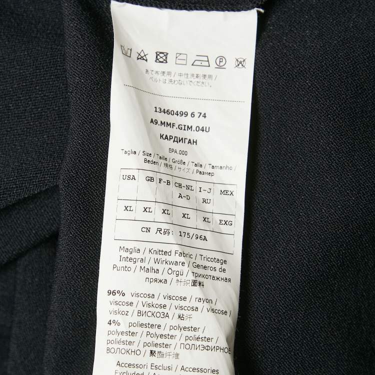 Pre Owned Max Mara Navy Blue Stretch Knit Long Open Front Cardigan XL