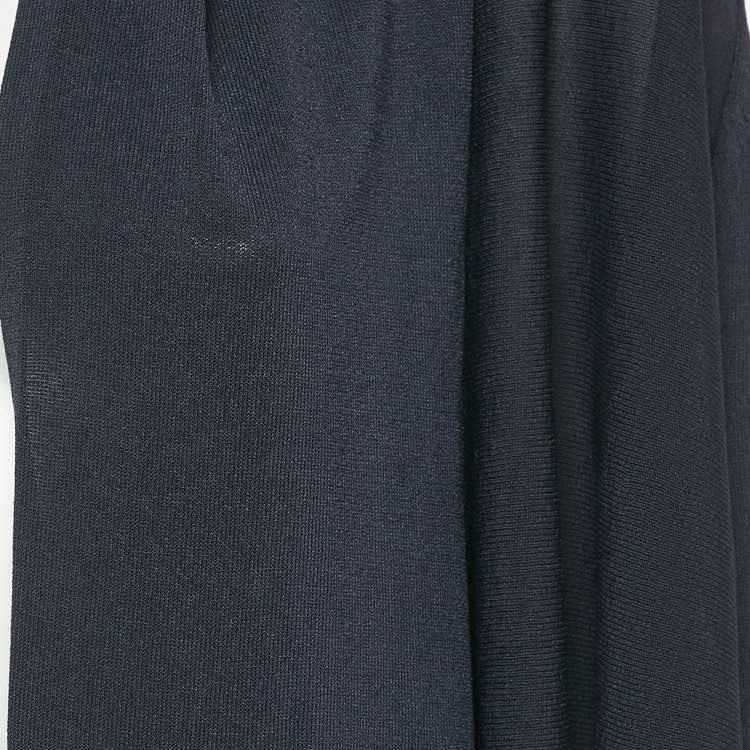 Pre Owned Max Mara Navy Blue Stretch Knit Long Open Front Cardigan XL