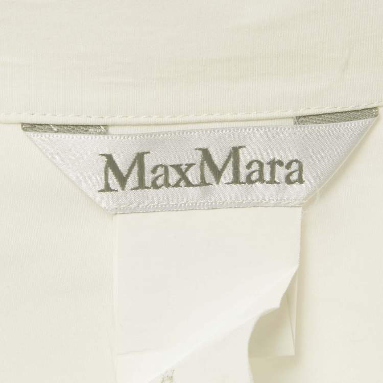 Pre Owned Max Mara White Cotton Lace-Up Shirt Dress S