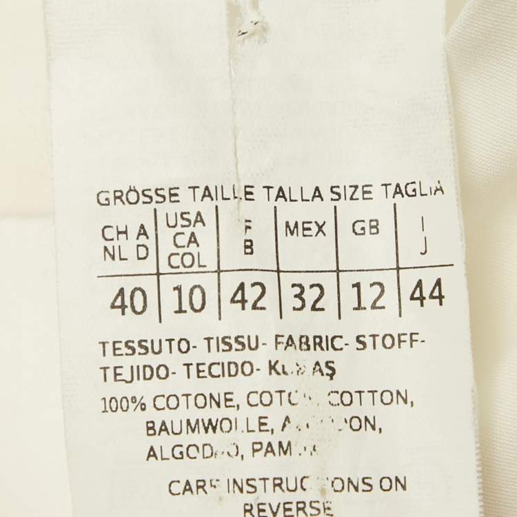 Pre Owned Max Mara White Cotton Lace-Up Shirt Dress S