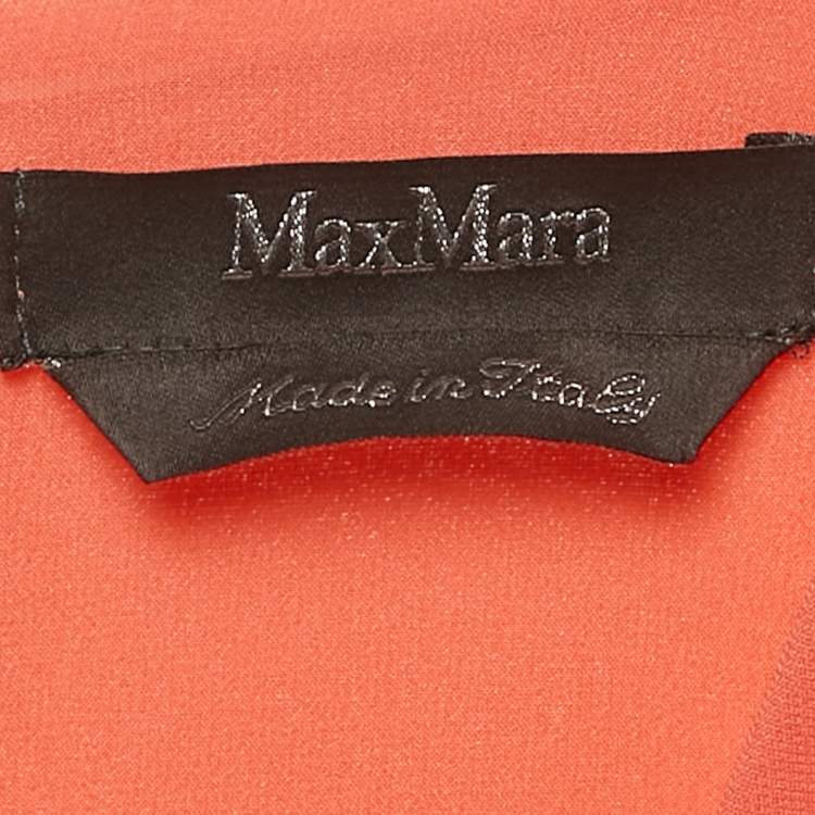 Pre Owned Max Mara Orange Crepe Belted Short Dress L