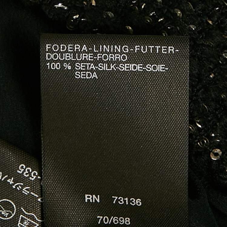 Pre Owned Max Mara Black Tweed and Silk Draped V-Neck Short Dress M
